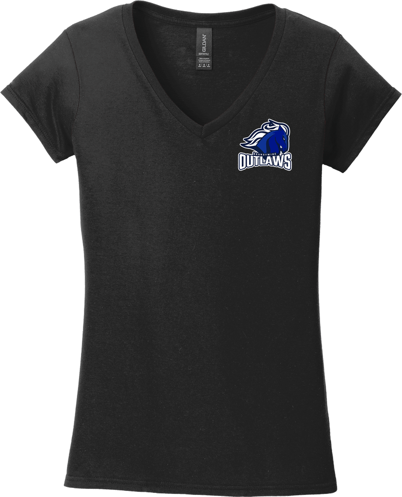 Brandywine Outlaws Softstyle Ladies Fit V-Neck T-Shirt