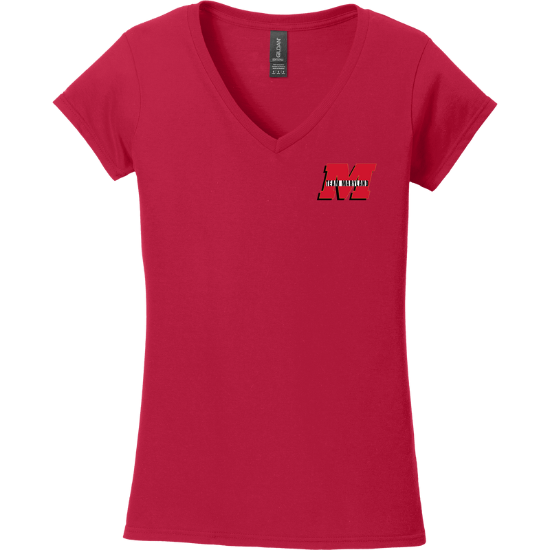 Team Maryland Softstyle Ladies Fit V-Neck T-Shirt