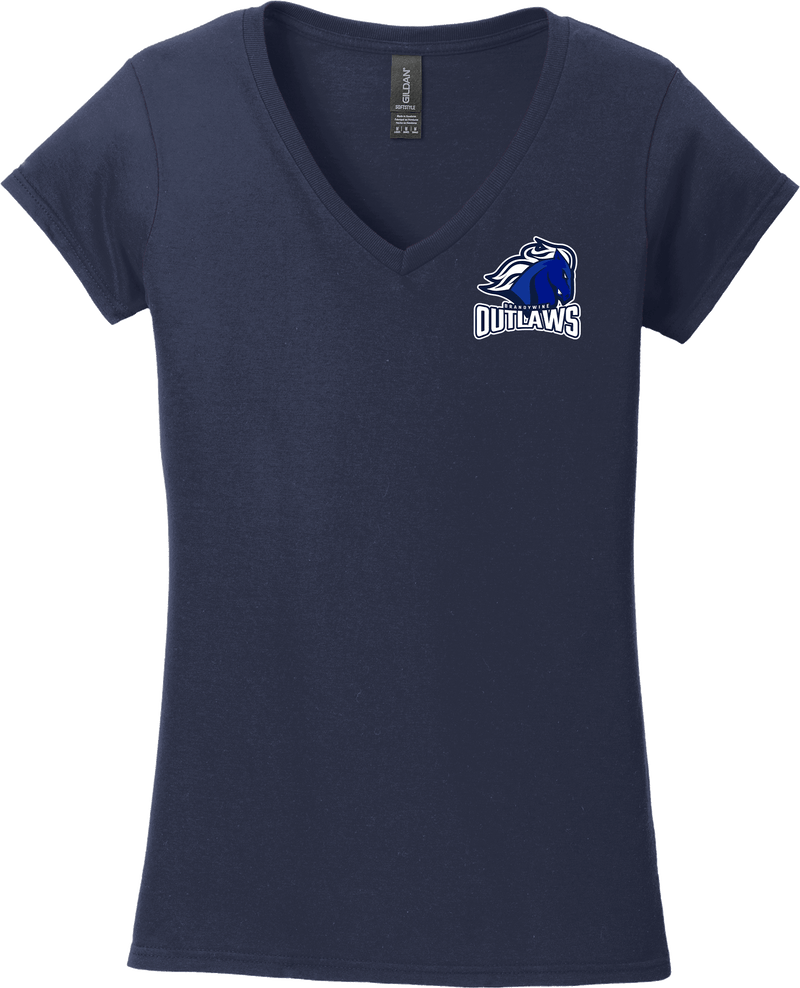 Brandywine Outlaws Softstyle Ladies Fit V-Neck T-Shirt