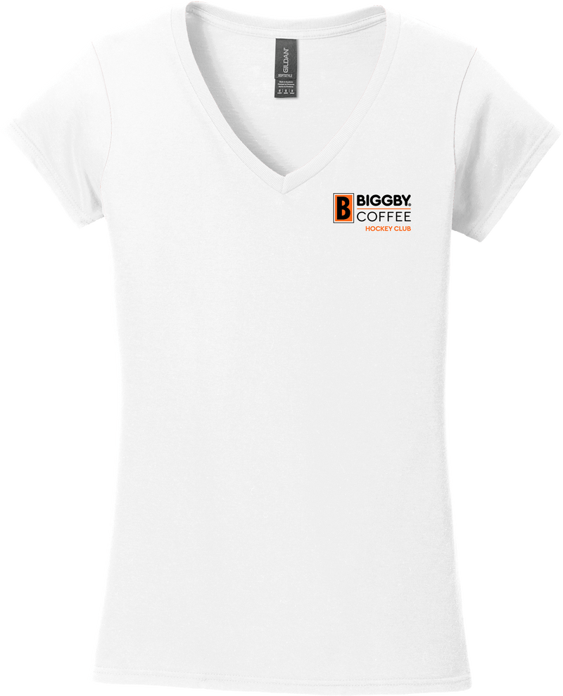 Biggby Coffee Hockey Club Softstyle Ladies Fit V-Neck T-Shirt