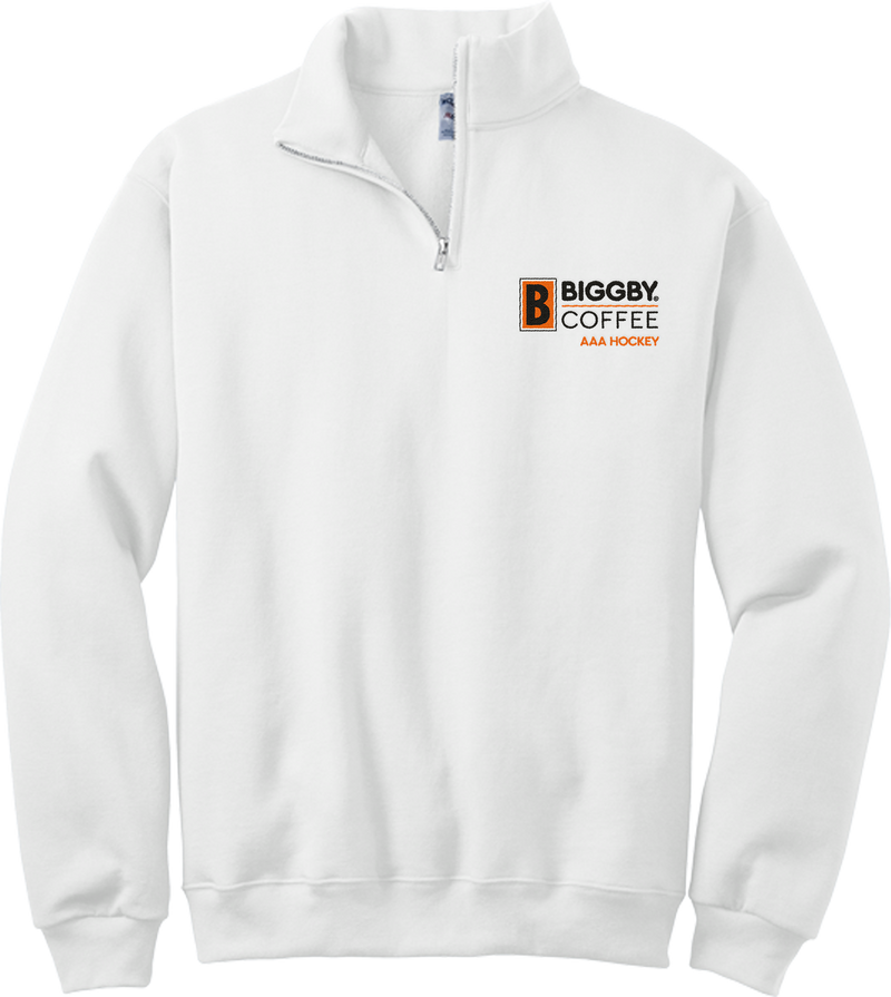 Biggby Coffee AAA NuBlend 1/4-Zip Cadet Collar Sweatshirt