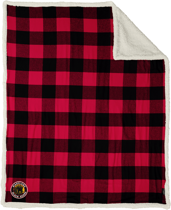 Maryland Black Bears Flannel Sherpa Blanket