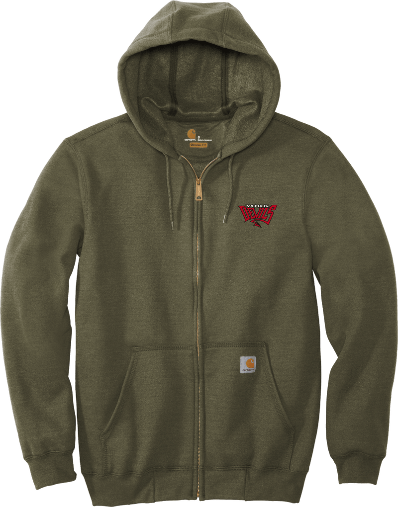 York Devils Carhartt Midweight Hooded Zip-Front Sweatshirt