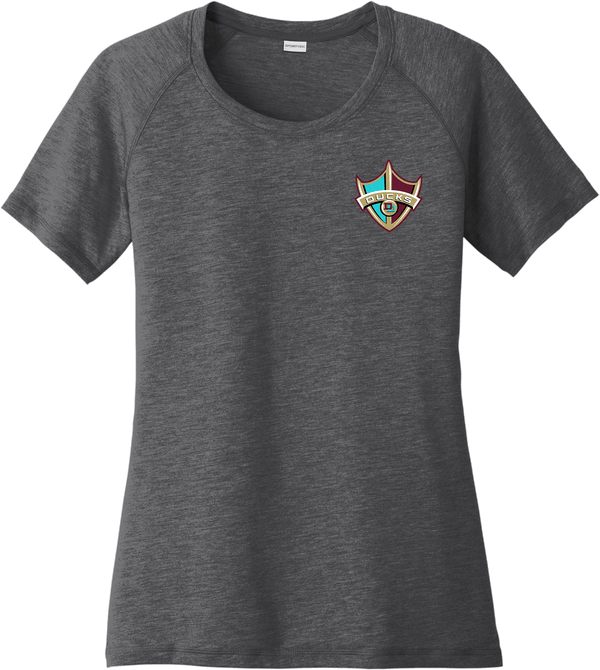 Delaware Ducks Ladies PosiCharge Tri-Blend Wicking Scoop Neck Raglan Tee