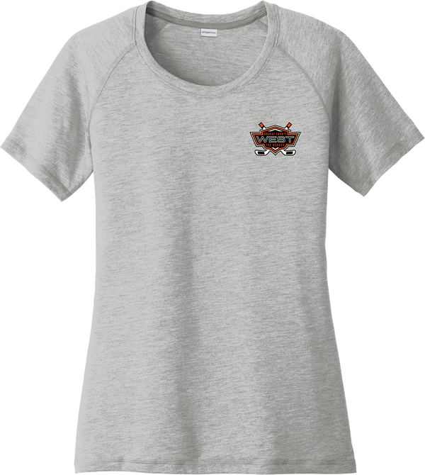 Orange County West Ladies PosiCharge Tri-Blend Wicking Scoop Neck Raglan Tee