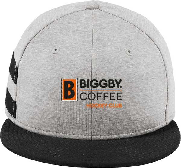 Biggby Coffee Hockey Club New Era Shadow Heather Striped Flat Bill Snapback Cap