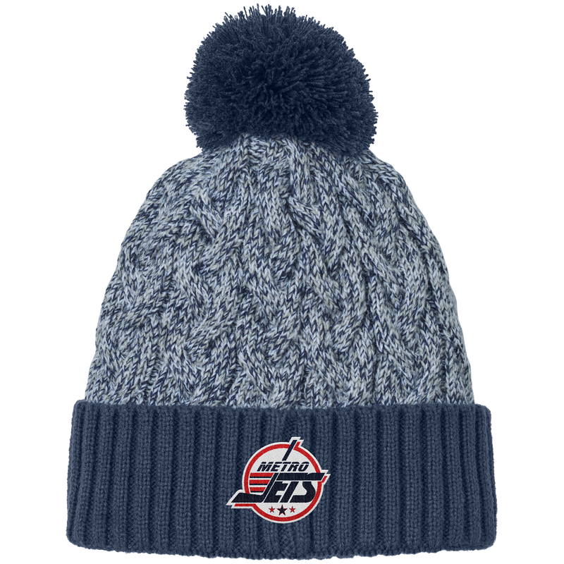 Metro Jets New Era Marled Knit Pom Beanie