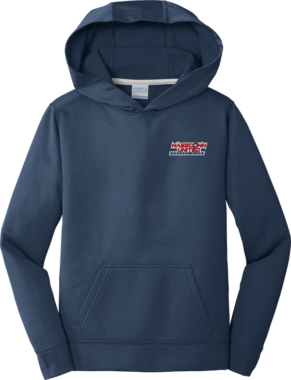 Mass Conn United Youth Performance Fleece Pullover Hooded Sweatshirt