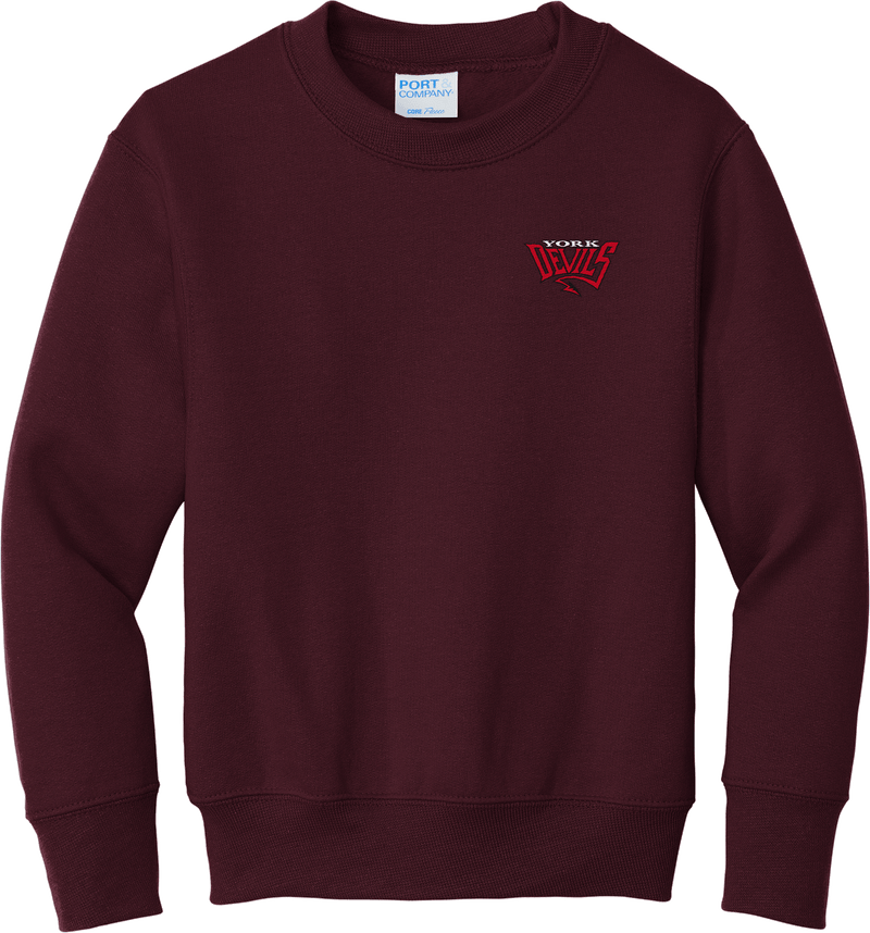 York Devils Youth Core Fleece Crewneck Sweatshirt