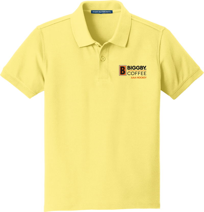 Biggby Coffee AAA Youth Core Classic Pique Polo