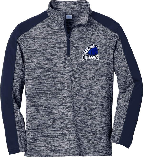 Brandywine Outlaws Youth PosiCharge  Electric Heather Colorblock 1/4-Zip Pullover