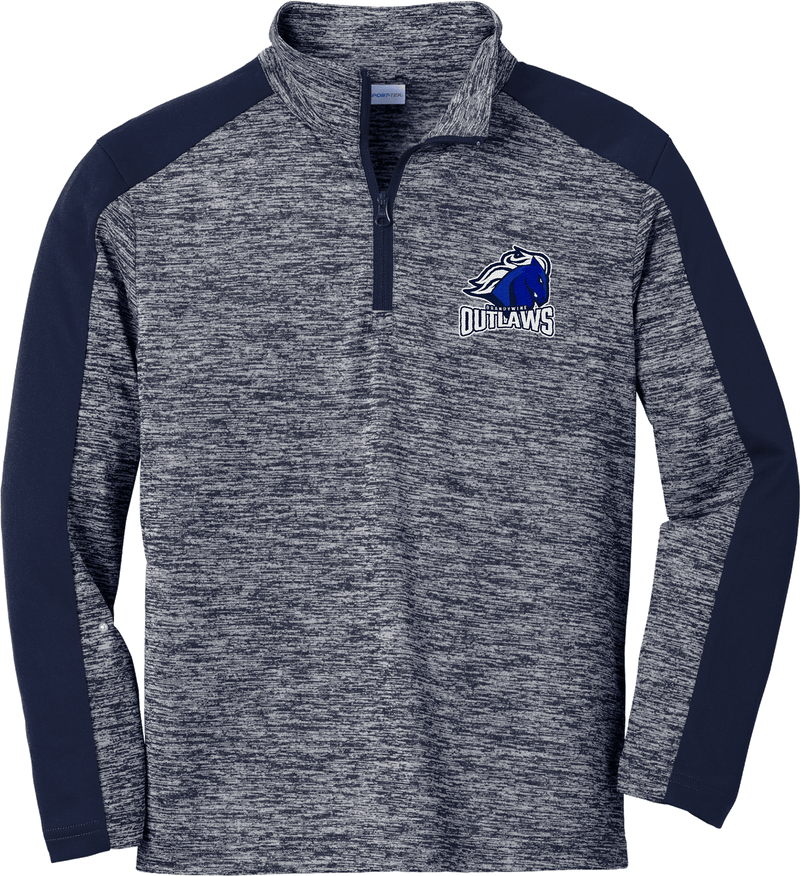 Brandywine Outlaws Youth PosiCharge  Electric Heather Colorblock 1/4-Zip Pullover