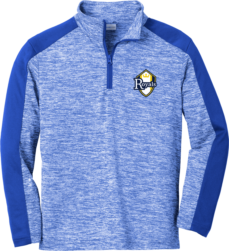 Royals Hockey Club Youth PosiCharge Electric Heather Colorblock 1/4-Zip Pullover