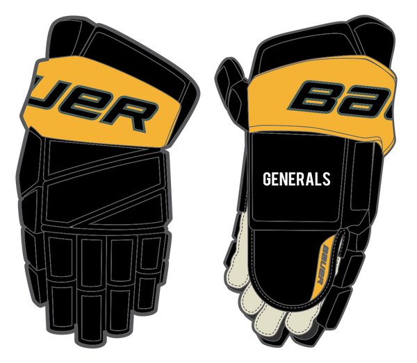 Red Bank Generals Bauer Custom Hockey Gloves